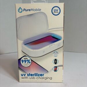 UV Phone Sterilizer Box w/ USB Charging – Fits Phones, AirPods, Watch